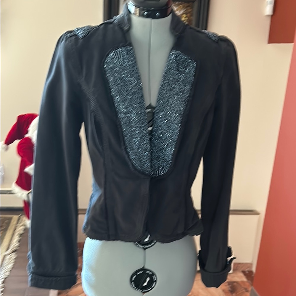 Women's Black Jacket with Glitter Accents